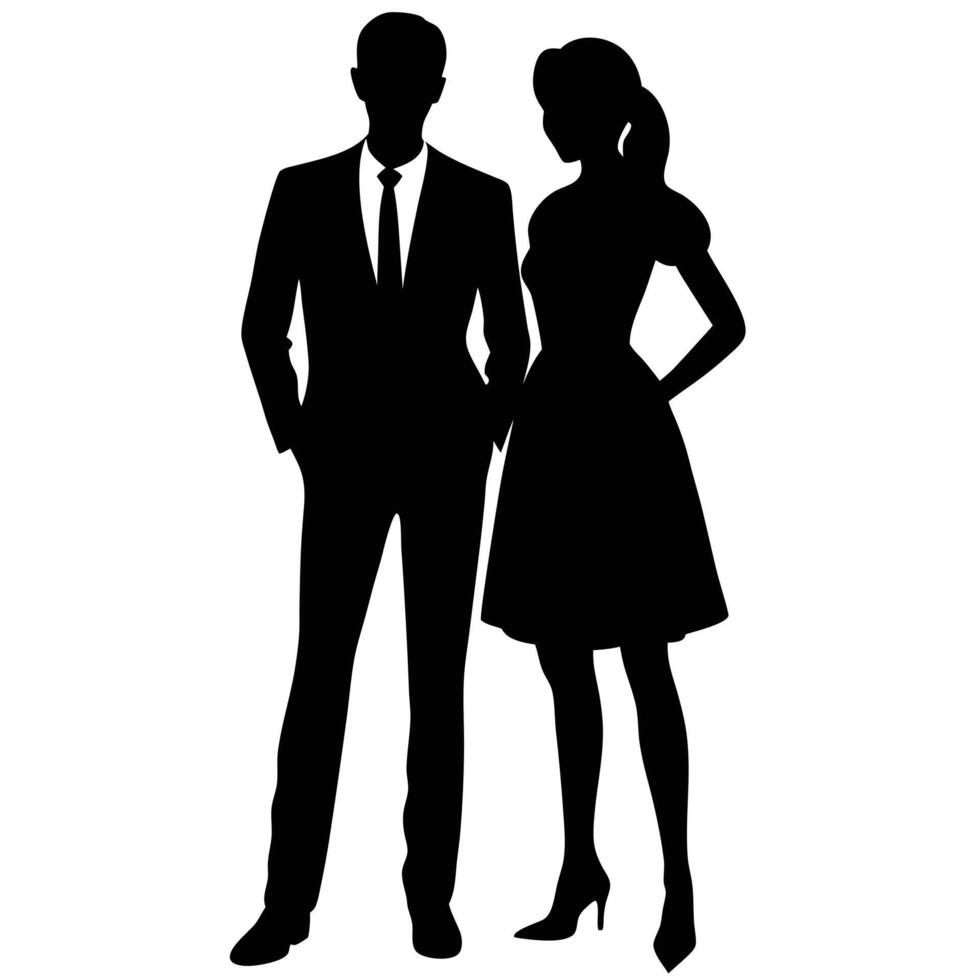Bold and Striking Silhouette of a Couple vector