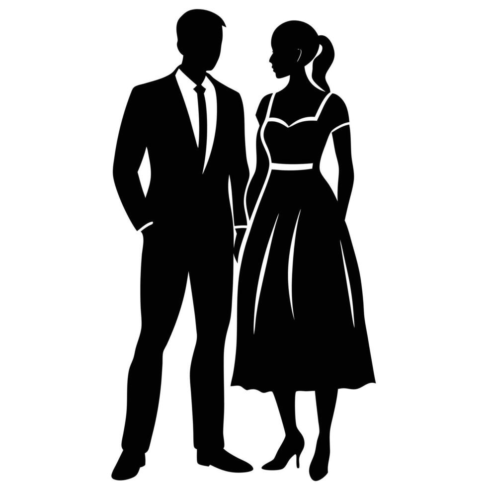 Unique Silhouette of a Couple Concepts vector