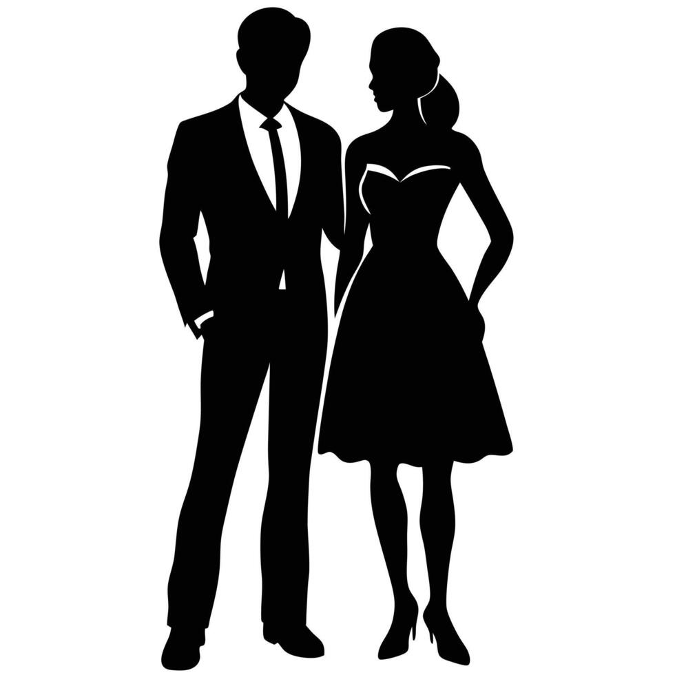 Romantic Silhouette of a Couple Inspiration vector