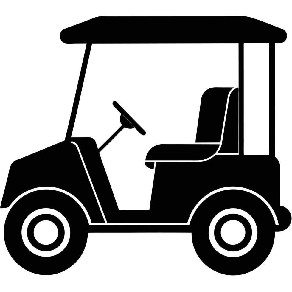 Dynamic Golf Cart Silhouette Graphics vector