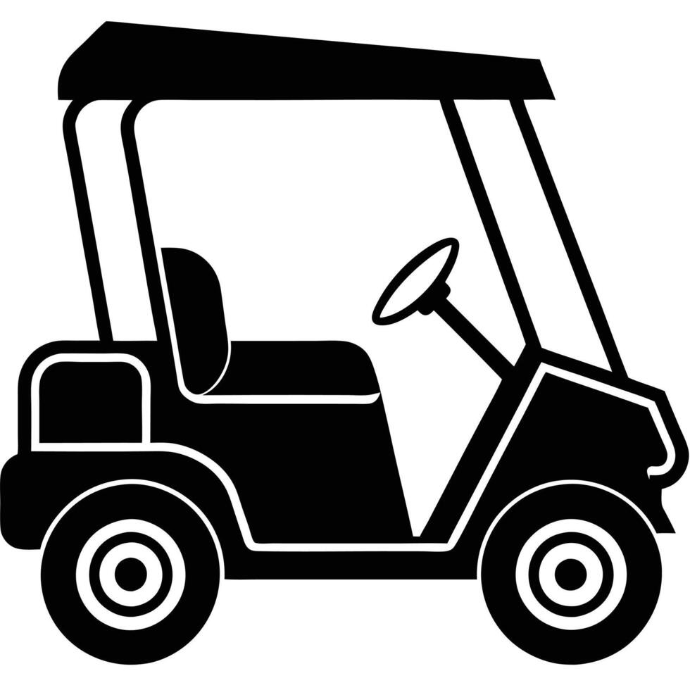 Classic Golf Cart Silhouette Artwork vector