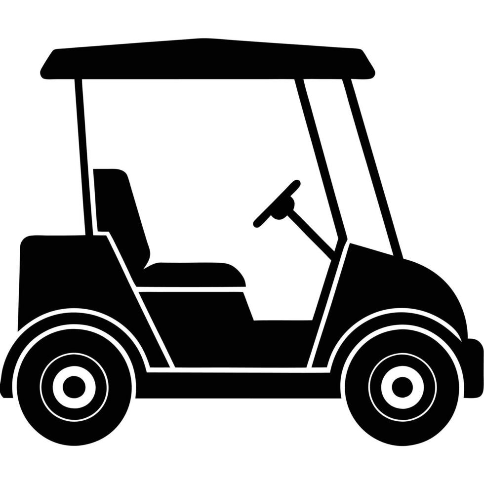 Bold and Striking Golf Cart Silhouette vector