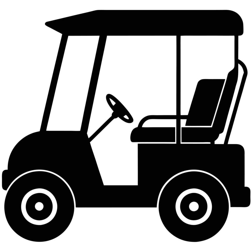 Modern Golf Cart Silhouette Inspiration vector