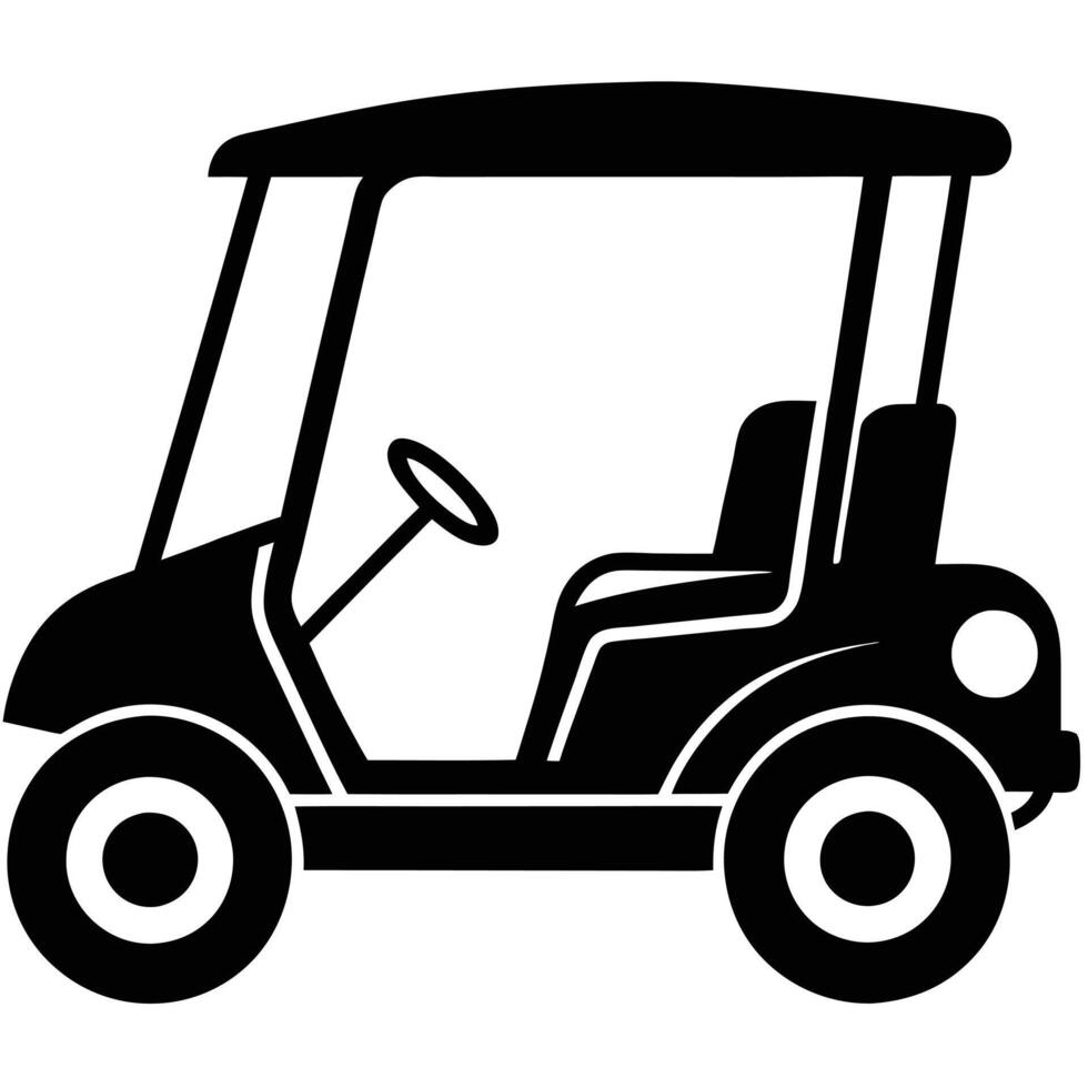 Stunning Golf Cart Silhouette Designs vector