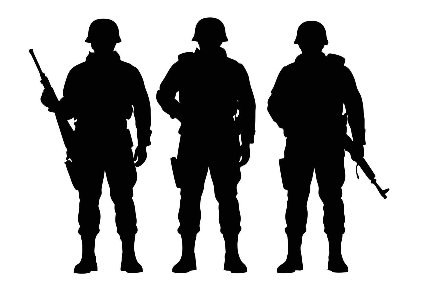 Highly Detailed Silhouette of Soldiers for Enthusiasts vector