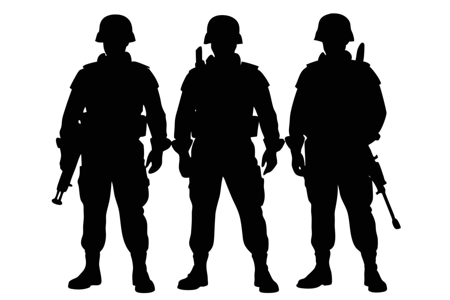 Patriotic Silhouette of Soldiers for Independence Day vector