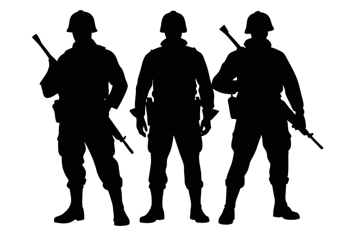 Military Silhouette of Soldiers for Digital Illustrations vector