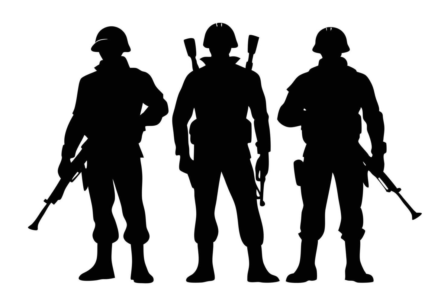 Silhouette of Soldiers Marching Towards Victory vector
