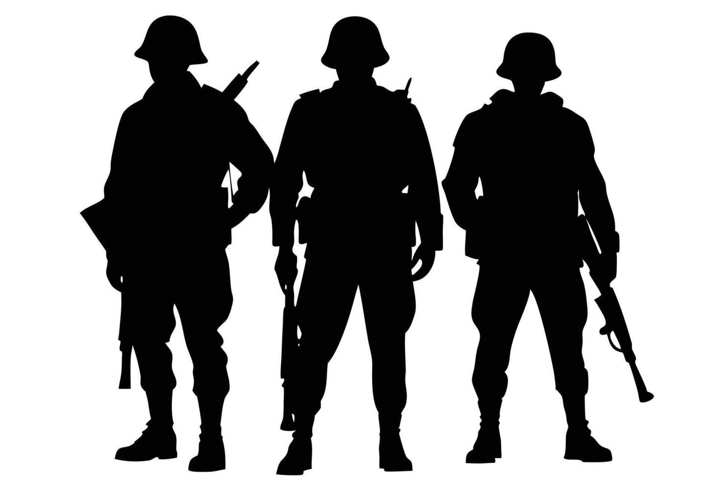 Tactical Silhouette of Soldiers for Military Lovers vector