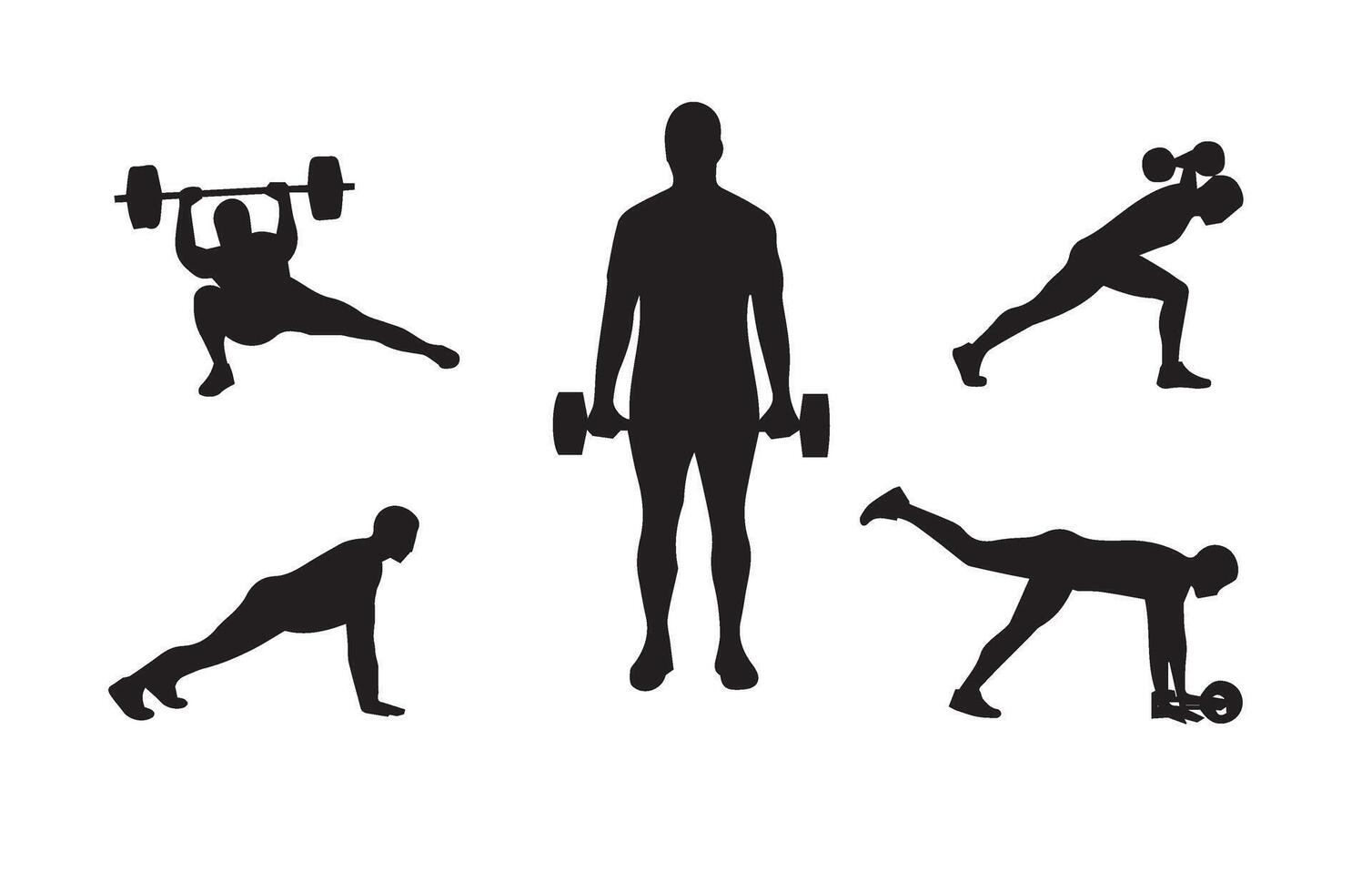 Bodybuilder gym training workout collection vector