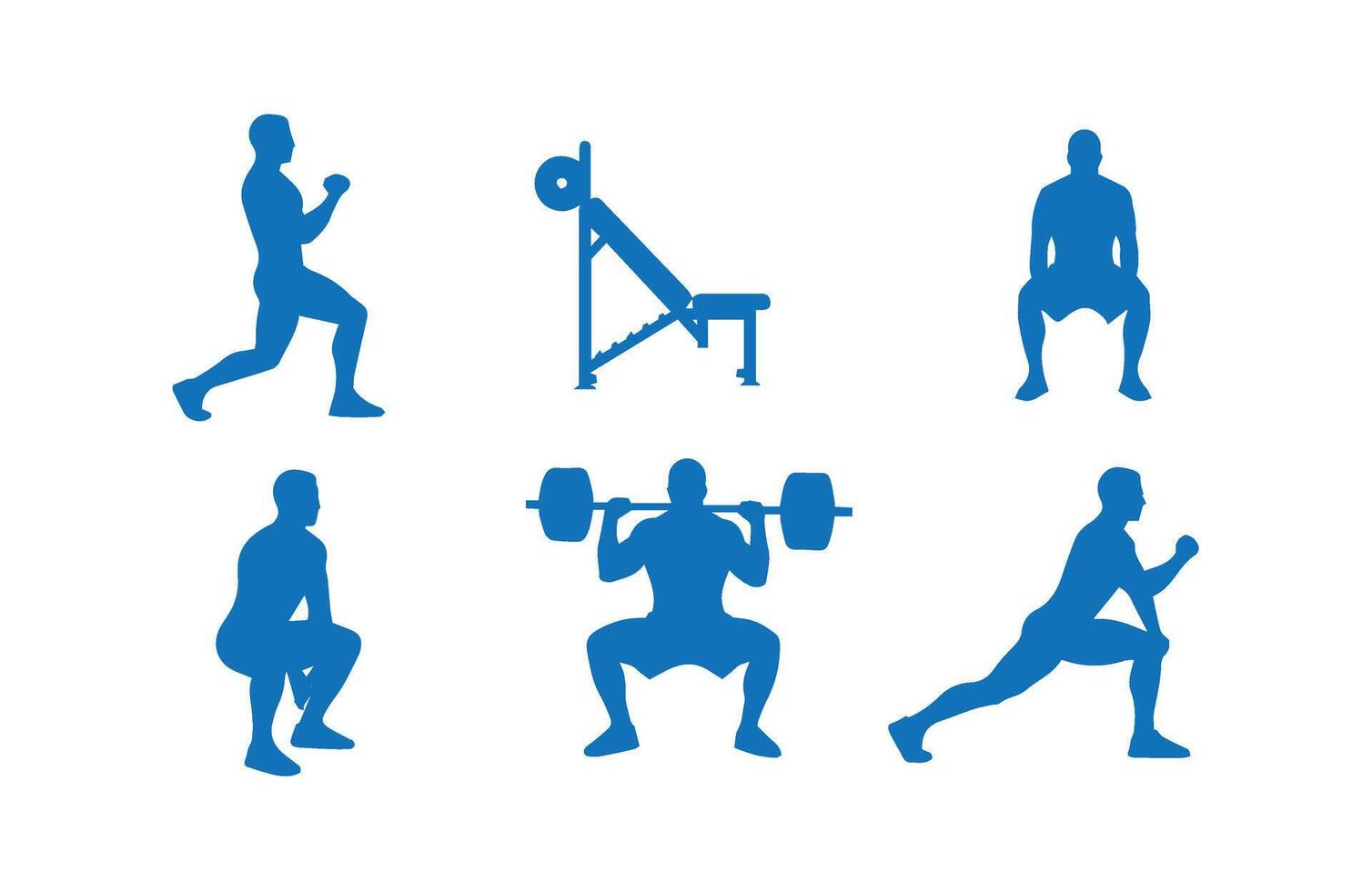 Exercise gym workout collection training art vector