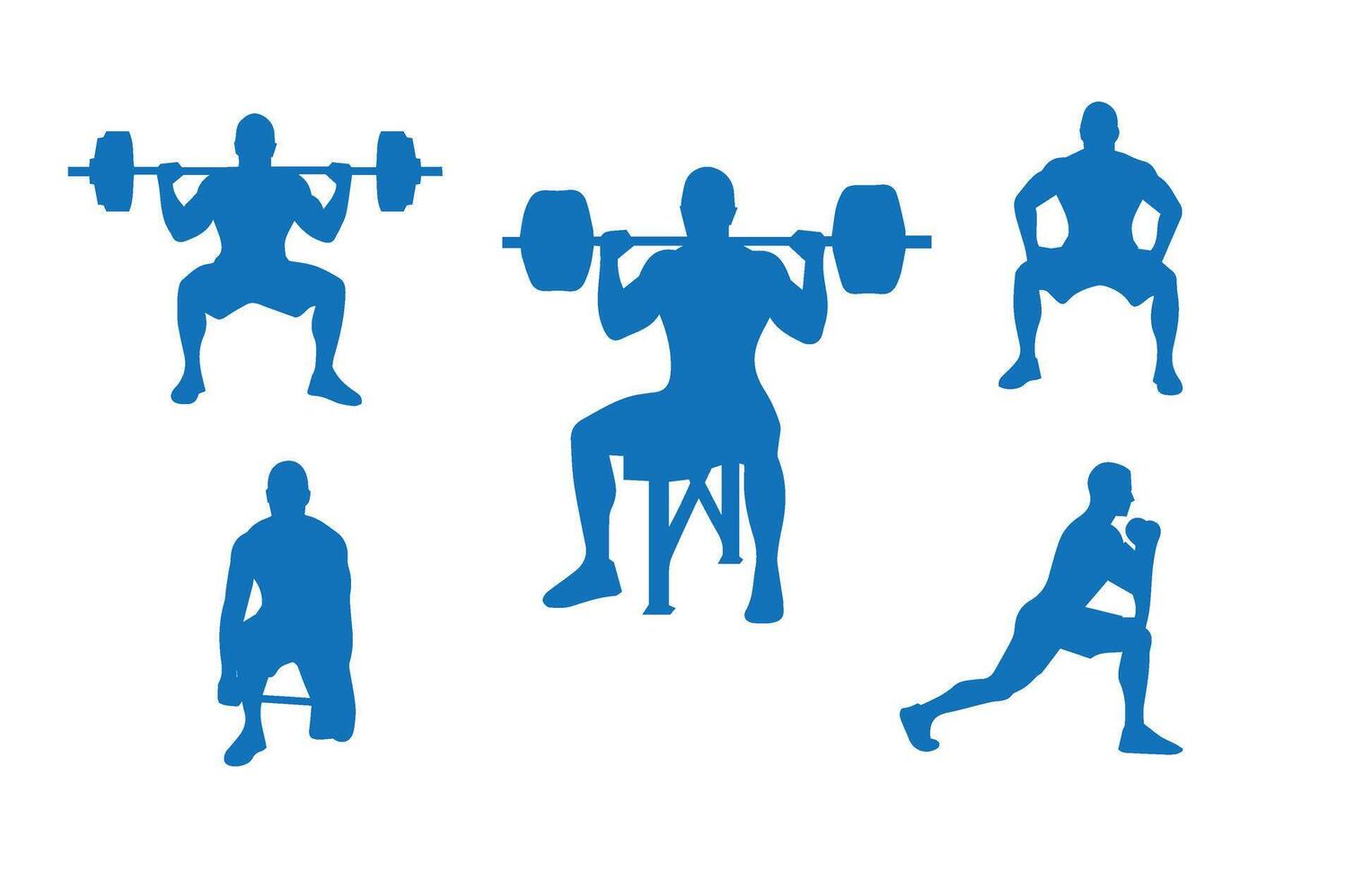 Gym workout collection fitness weight training vector
