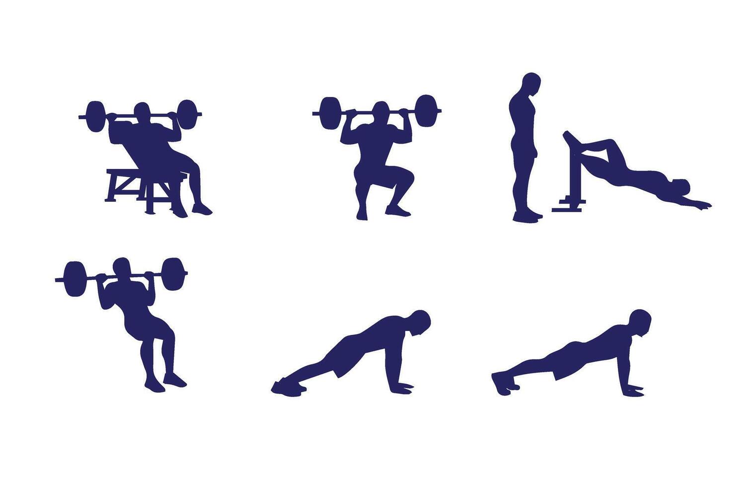 Fitness training workout collection weightlifting vector