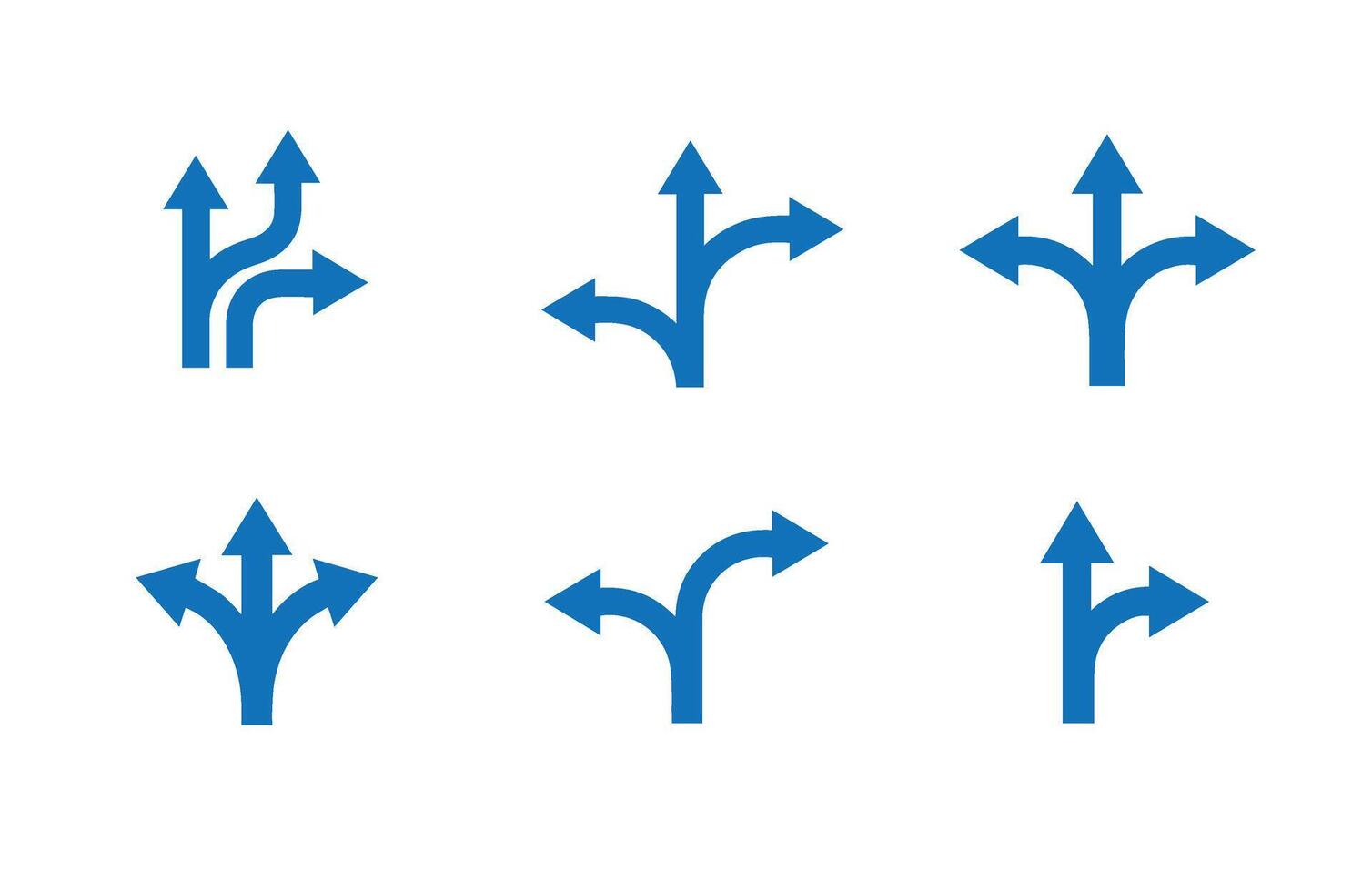 Pathway guide road arrow icons vector
