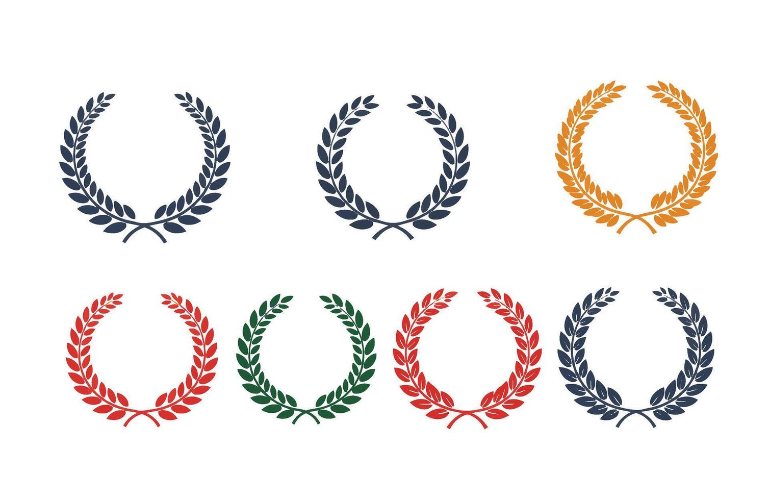Fame Laurel Wreath Award Honor Elegant Trophy Set vector