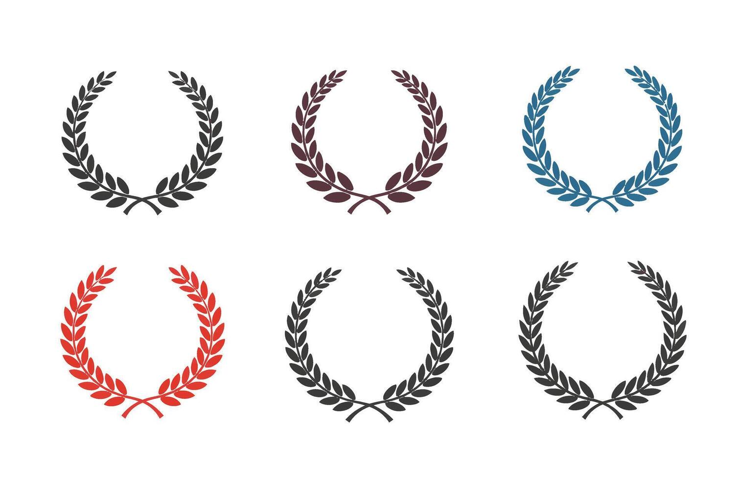 Olive Leaf Laurel Wreath Award Honor Elegant Frame Set vector