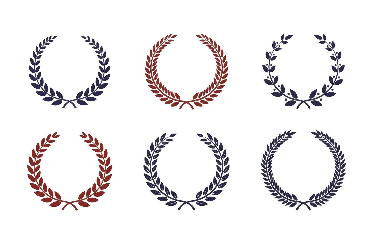 Achievement Laurel Wreath Award Honor Symbols Set vector