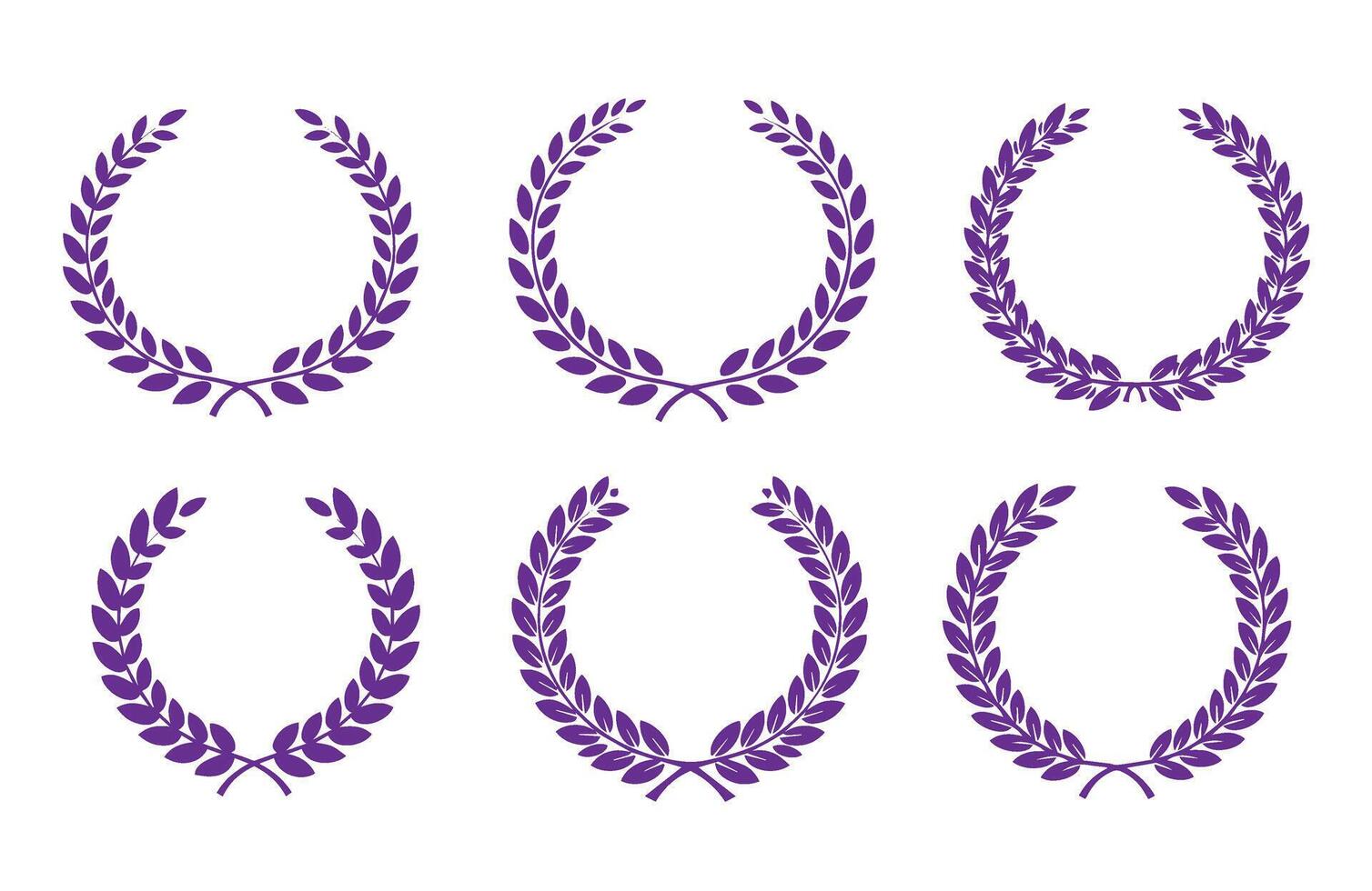 Decorative Laurel Wreath Award Honor Leaf Frame Set vector