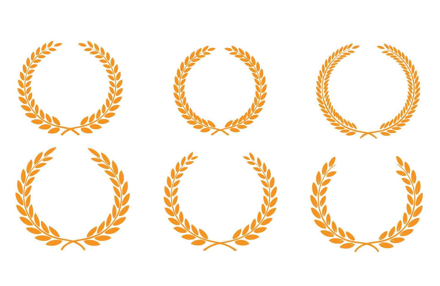 Ceremony Laurel Wreath Award Honor Logo Design Set vector