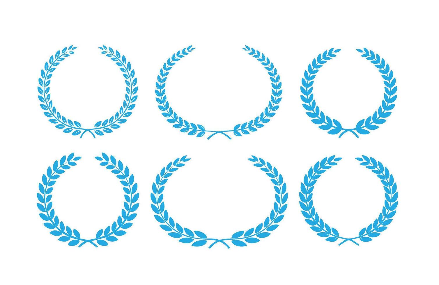 Traditional Laurel Wreath Award Honor Stylish Set vector