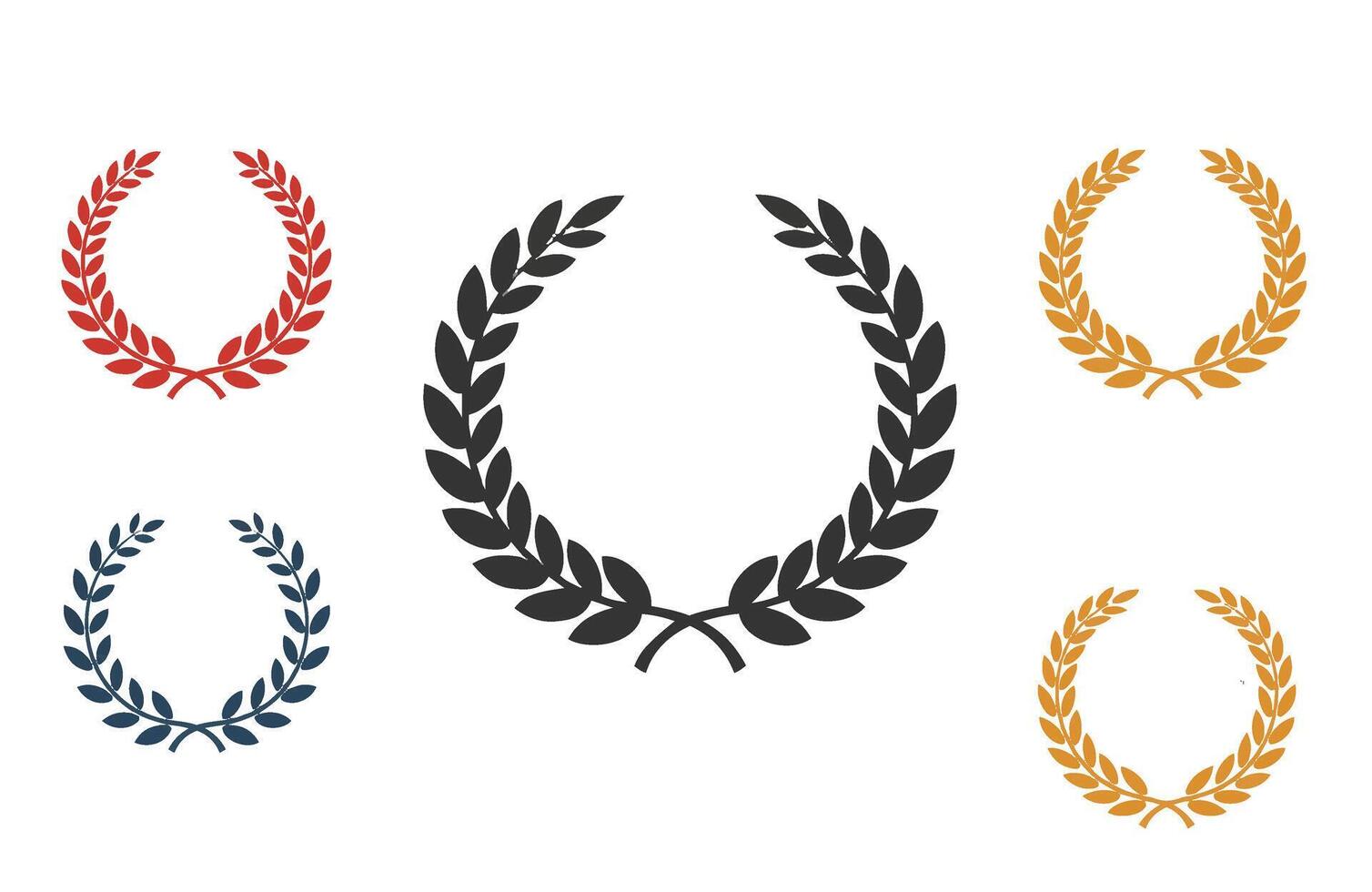 Modern Laurel Wreath Award Honor Frame Border Set vector