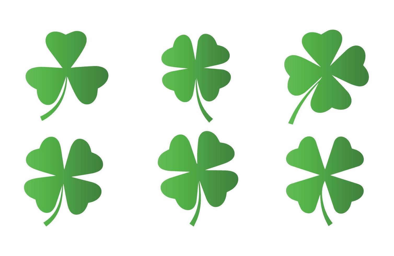 Nature Green Leaf Set Stylish Elegant Icon vector