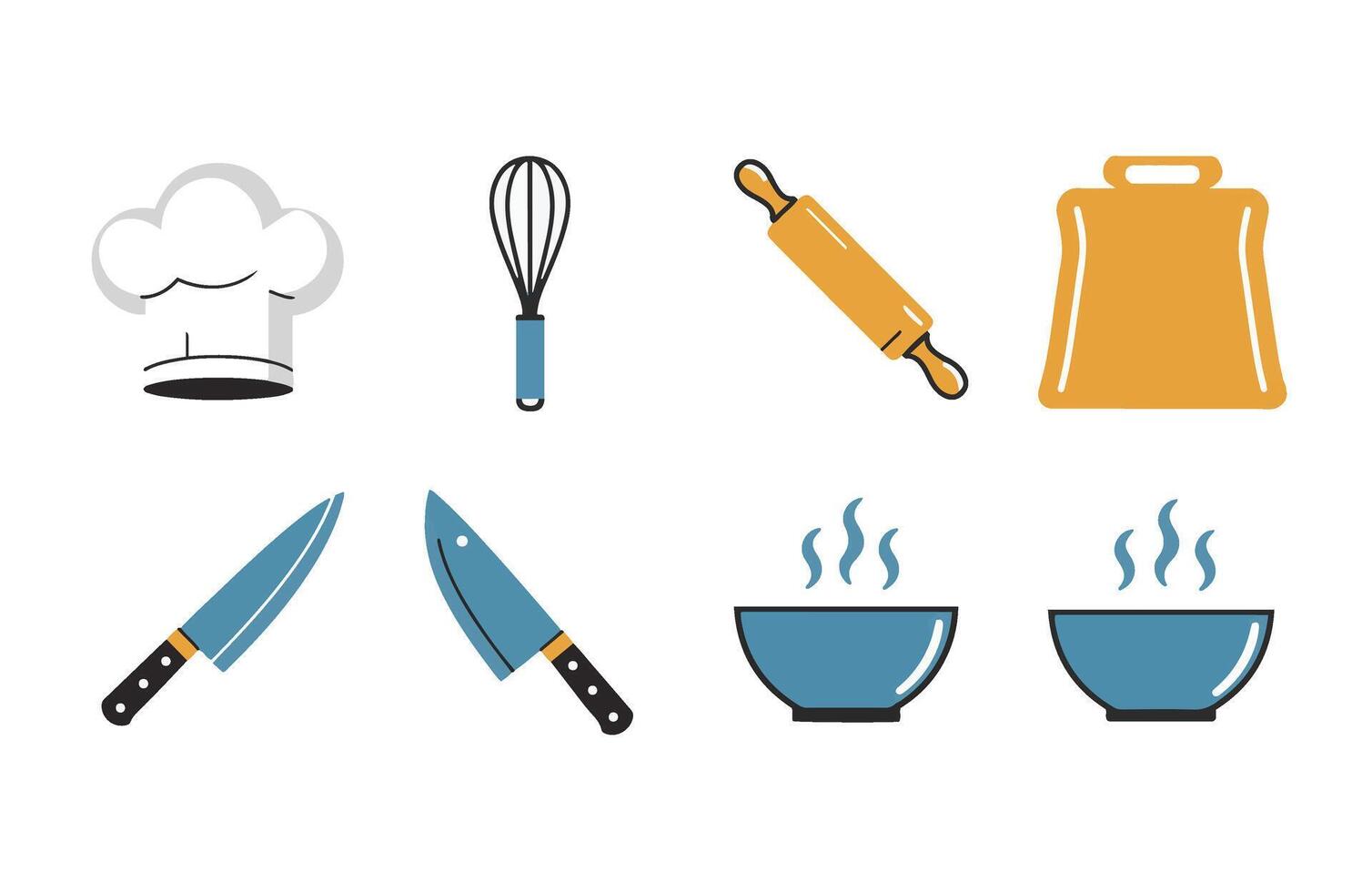Kitchen Cooking Food Graphic Elements Set vector