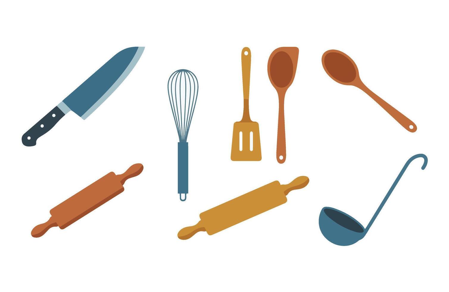 Kitchen Cooking Food Accessories Clipart Set vector