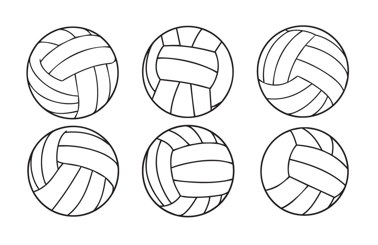 New and Trendy Volleyball Sports Icons Set Collection vector