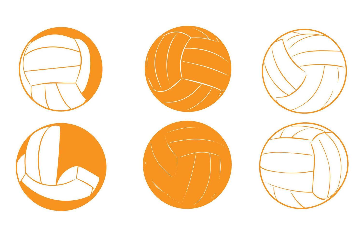 Sharp and Clear Volleyball Sports Icons Set Download vector