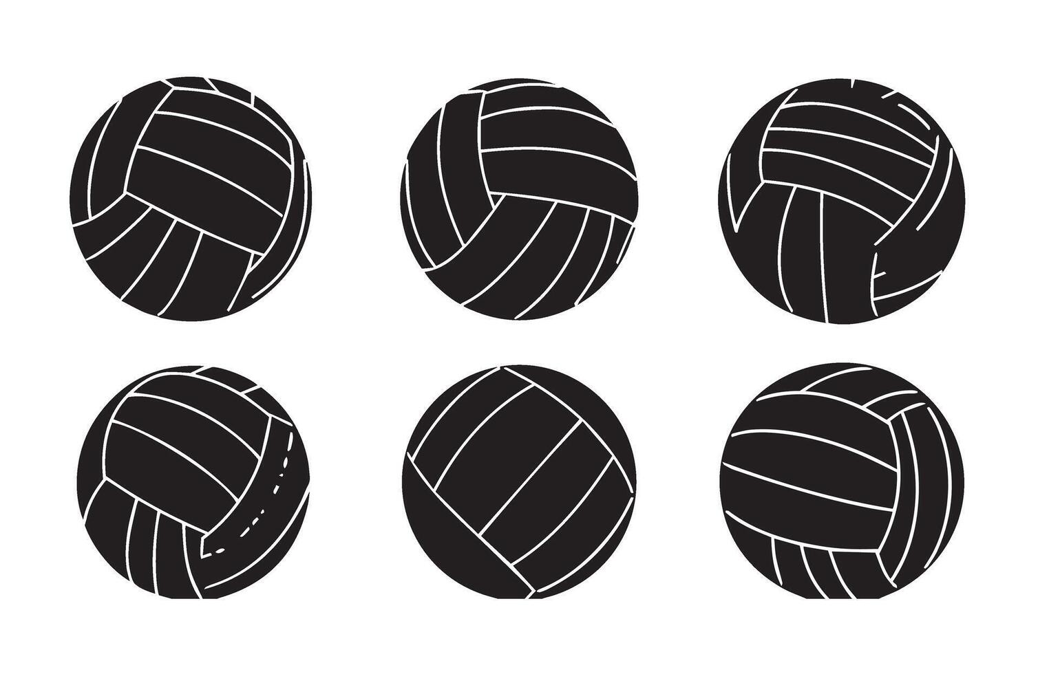 Editable Volleyball Sports Icons Set with Clean Lines vector