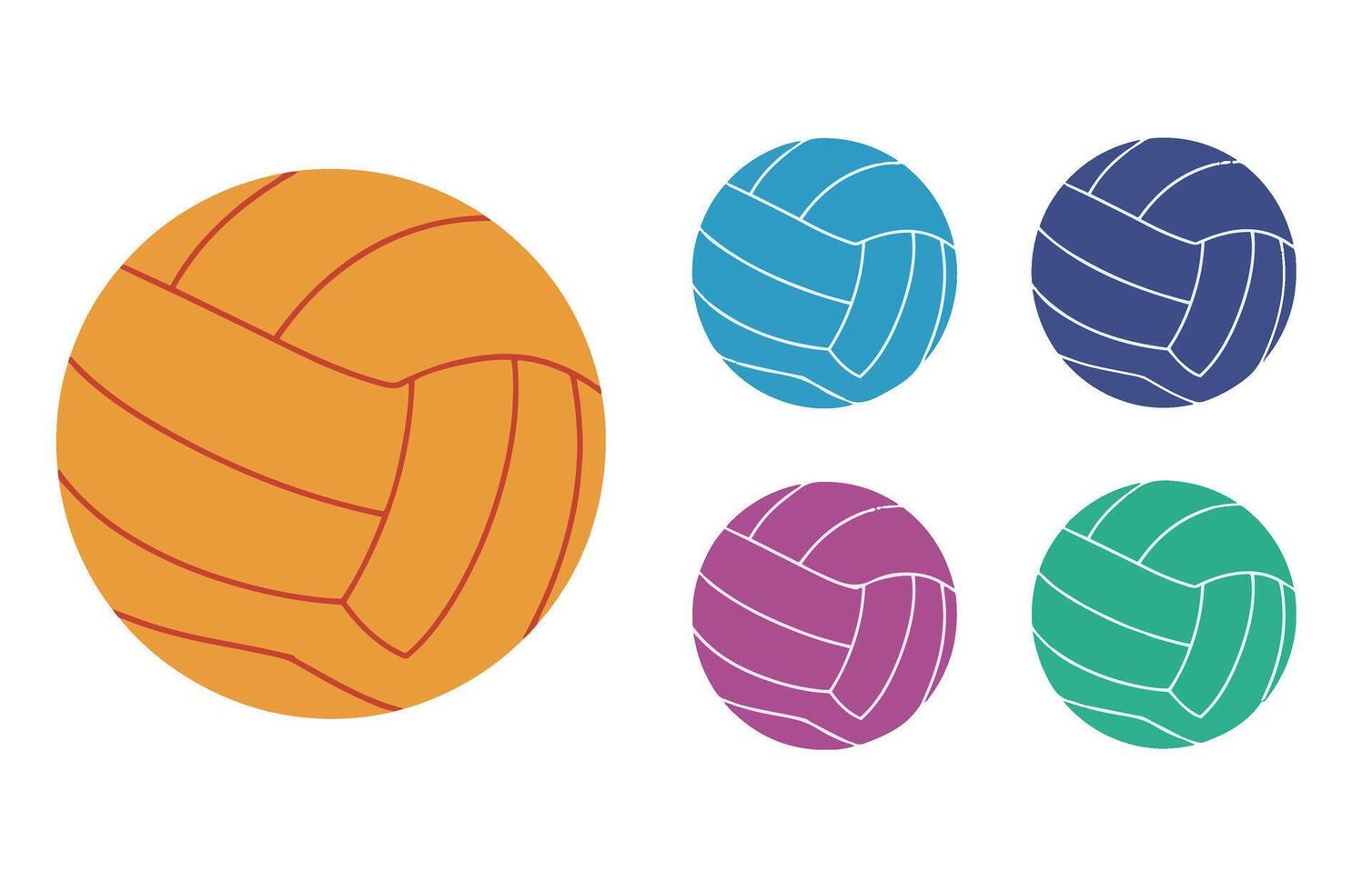 Colorful Volleyball Sports Icons Set with Modern Design vector