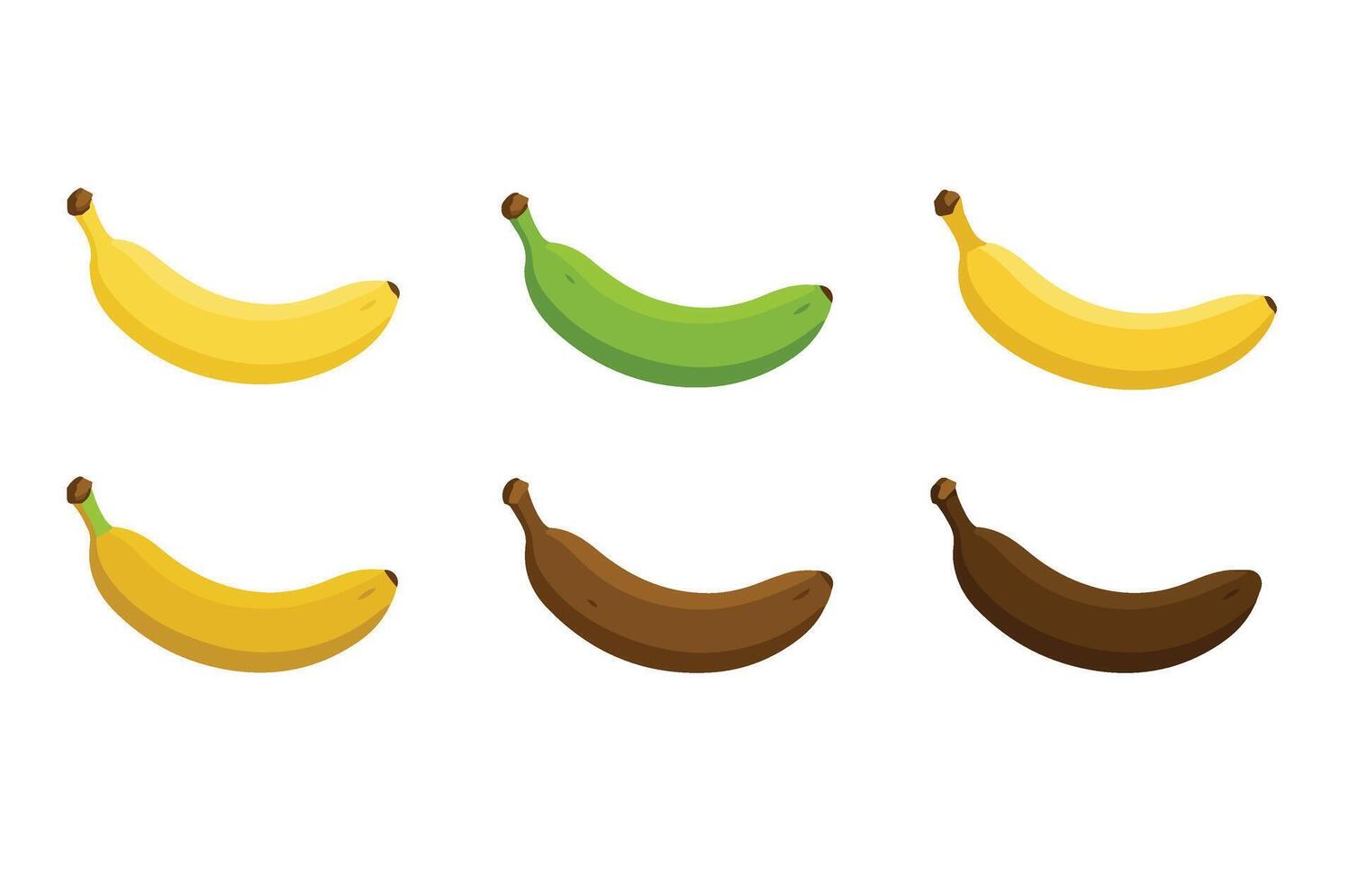 Aging banana ripeness yellow healthy set infographic vector