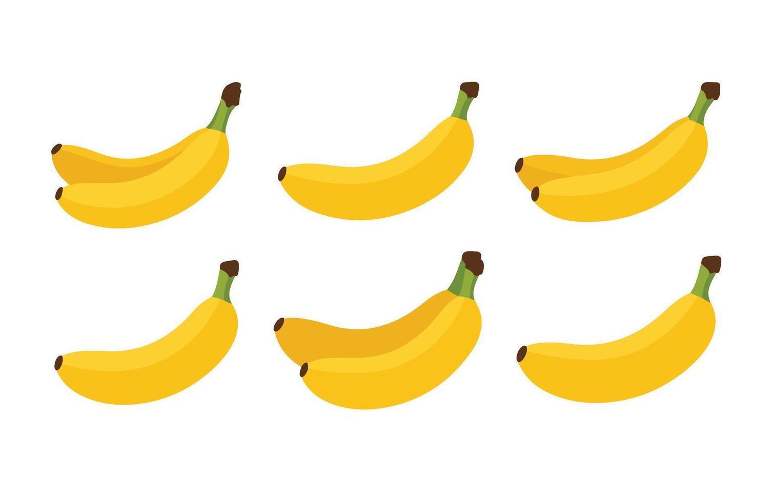 Banana ripeness yellow healthy set organic fruit aging vector