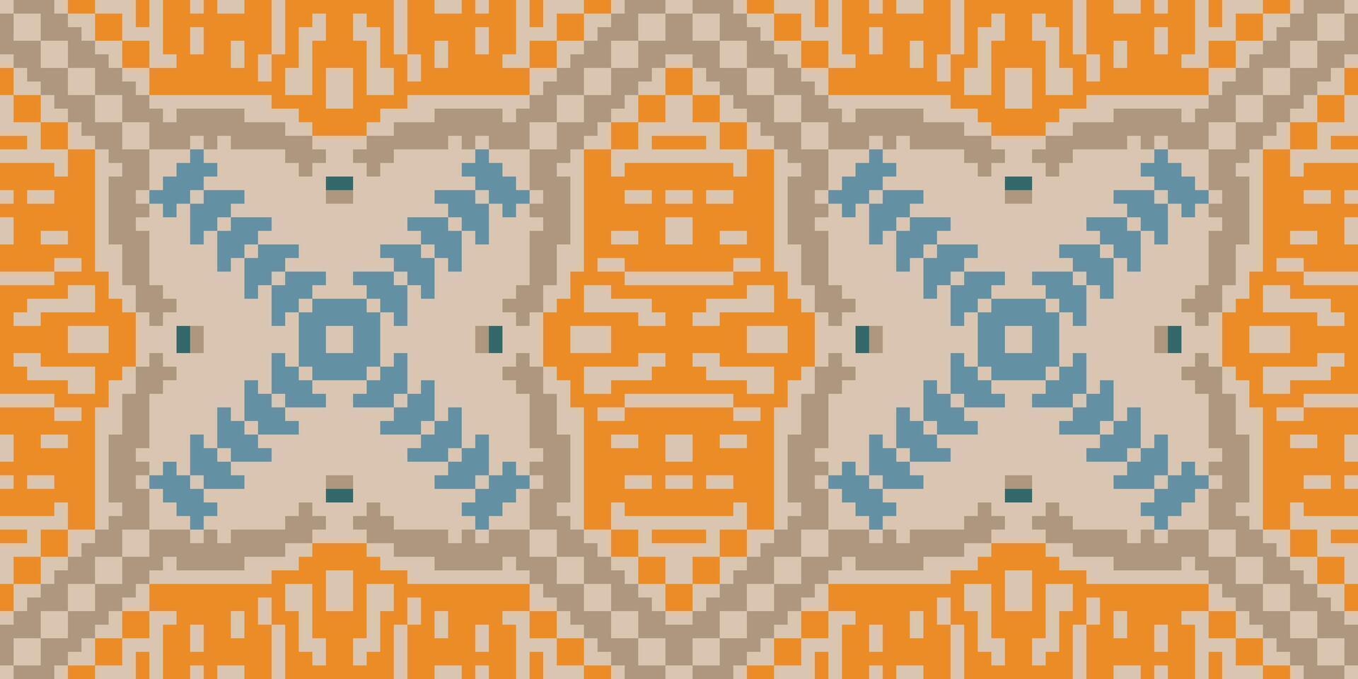 Abstract Filipino Ethnic Patternfolk Embroidery, Aztec Geometric Ornament Print. Design for Carpet, Wallpaper, Clothing, Wrapping, Fabric vector