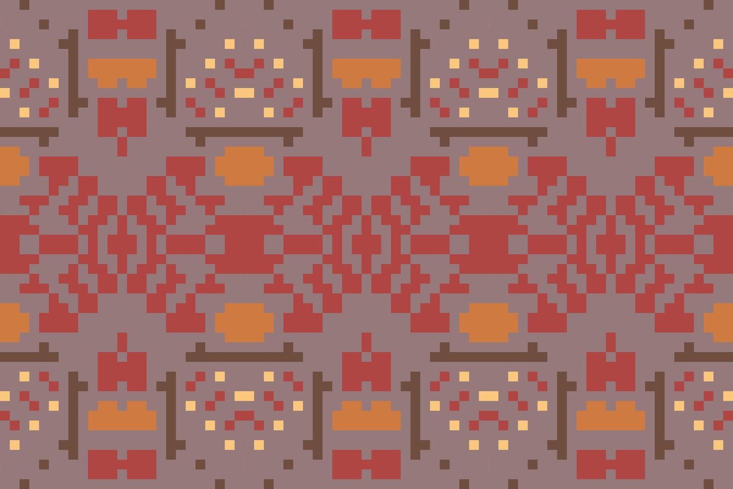 Cross Stitch Pattern Ikat Pattern Curtainsfolk Embroidery, Aztec Geometric Ornament Print. Design for Carpet, Wallpaper, Clothing, Wrapping, Fabric vector