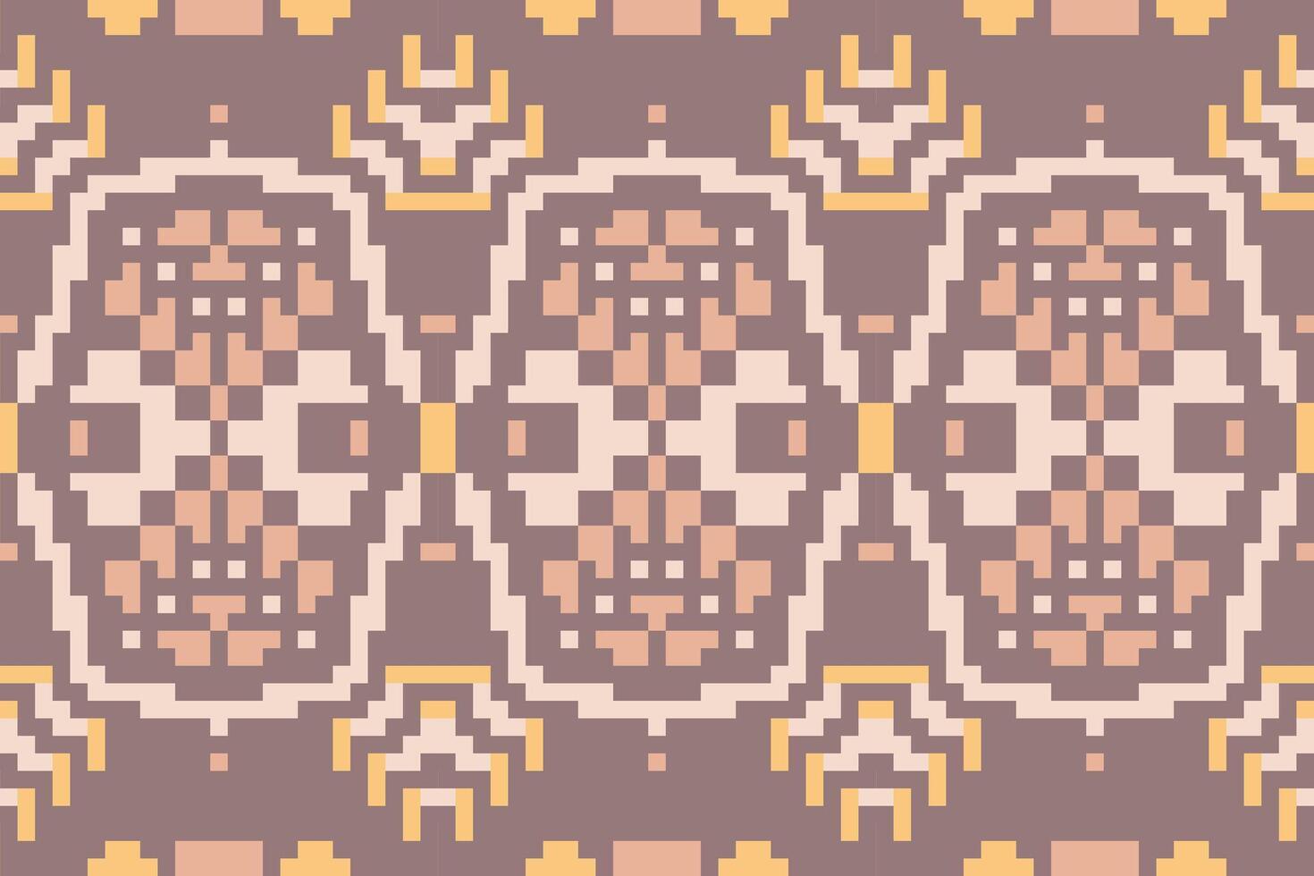 Cross Stitch Ethnic Design Pattern Easyfolk Embroidery, Aztec Geometric Ornament Print. Design for Carpet, Wallpaper, Clothing, Wrapping, Fabric vector