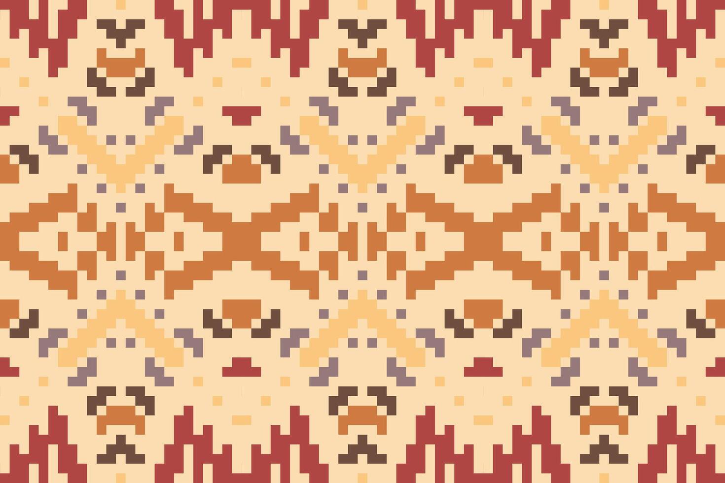 Repeating Pattern Ikat Seamless Patternfolk Embroidery, Aztec Geometric Ornament Print. Design for Carpet, Wallpaper, Clothing, Wrapping, Fabric vector