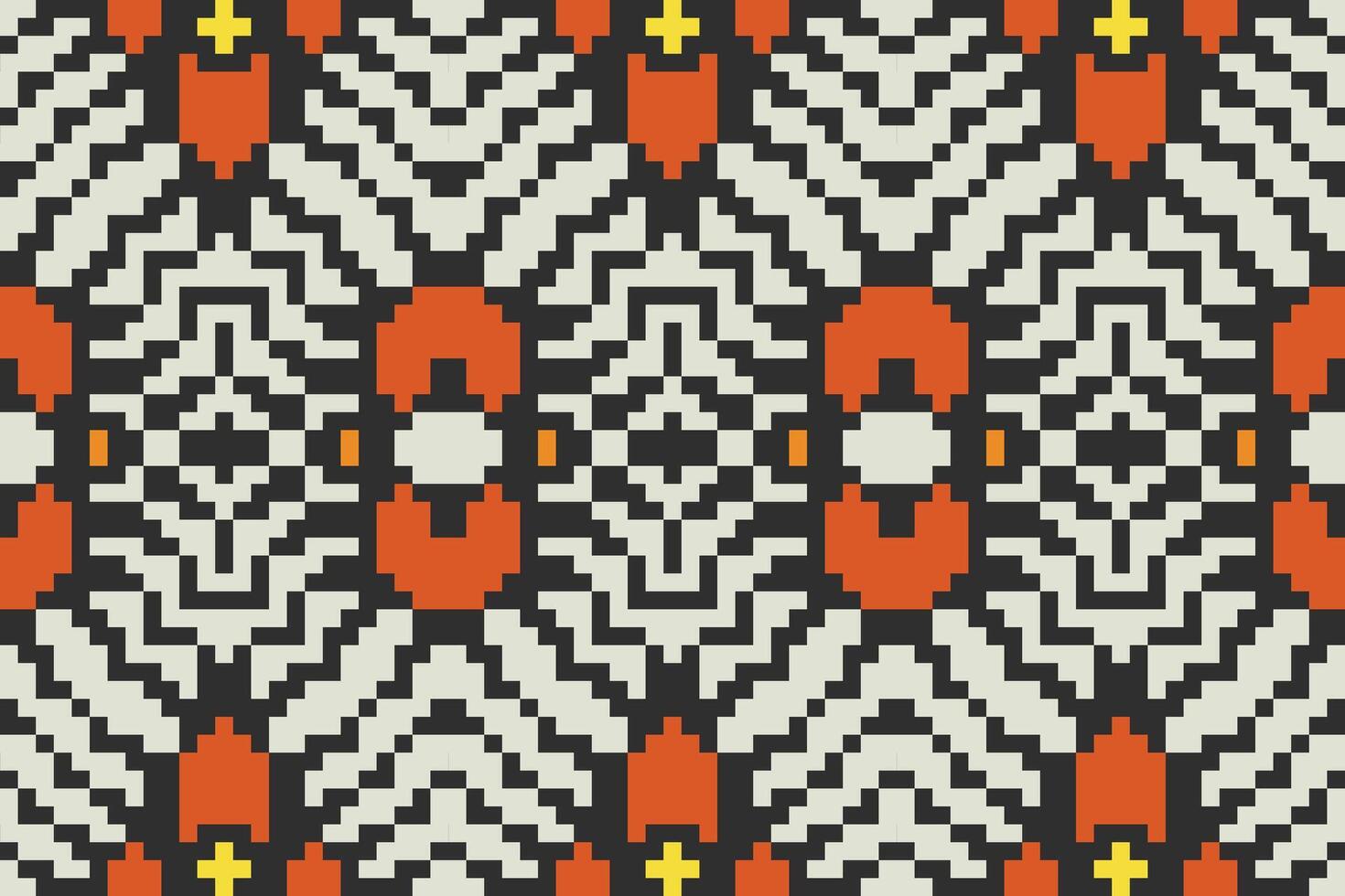 Motif Embroidery Ethnic Pattern Shirtfolk Embroidery, Aztec Geometric Ornament Print. Design for Carpet, Wallpaper, Clothing, Wrapping, Fabric vector