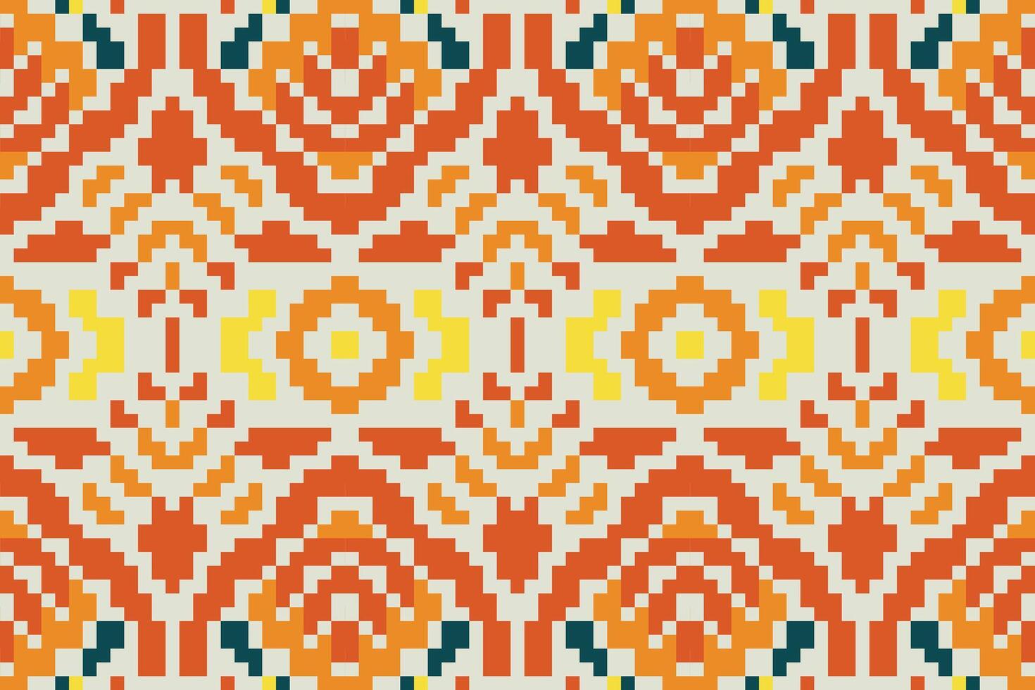 Fabric Texture Traditional Log Cabin Quilt Patternfolk Embroidery, Aztec Geometric Ornament Print. Design for Carpet, Wallpaper, Clothing, Wrapping, Fabric vector