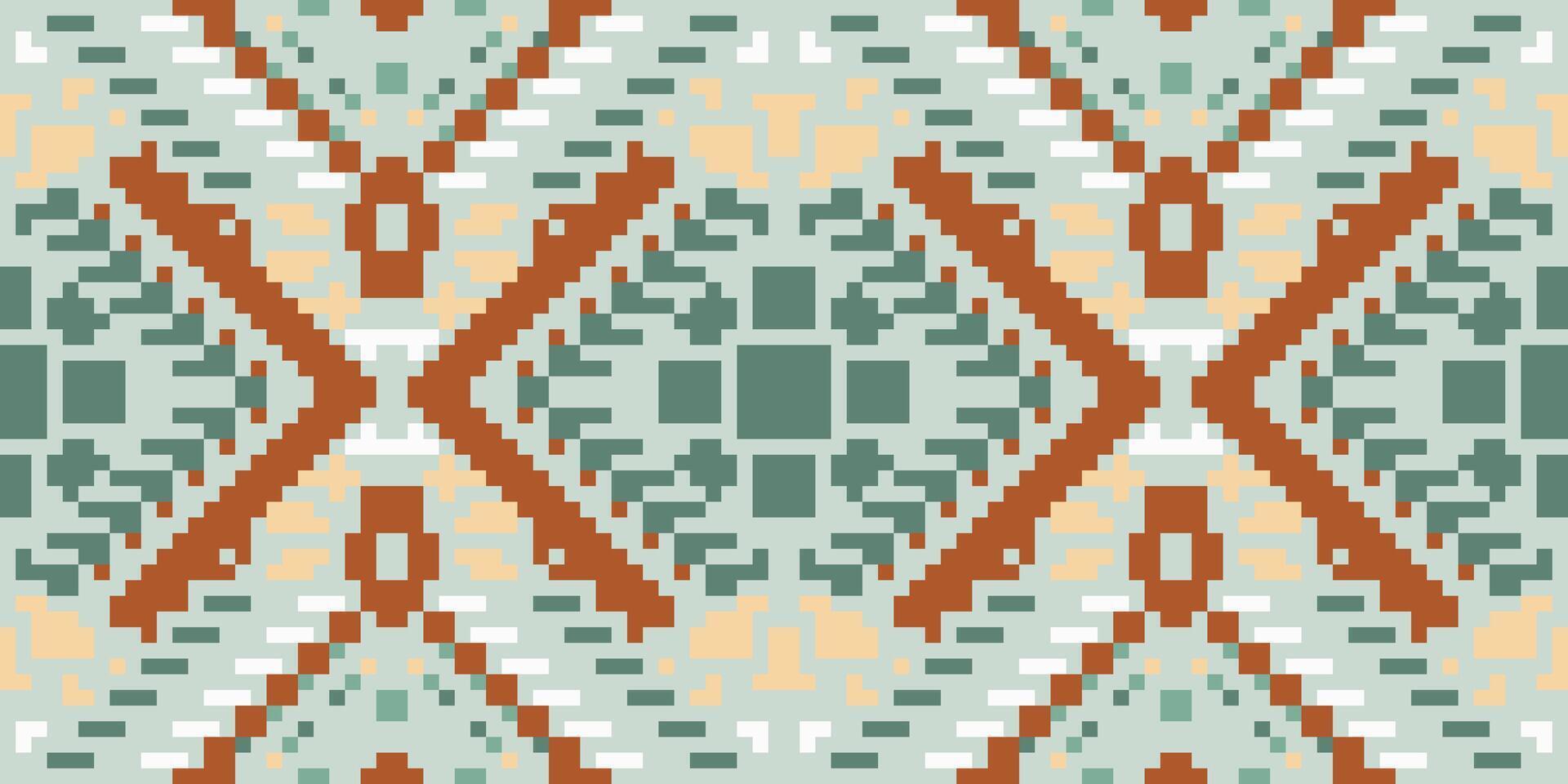 Repeating Pattern Uzbek Ikat Patternfolk Embroidery, Aztec Geometric Ornament Print. Design for Carpet, Wallpaper, Clothing, Wrapping, Fabric vector