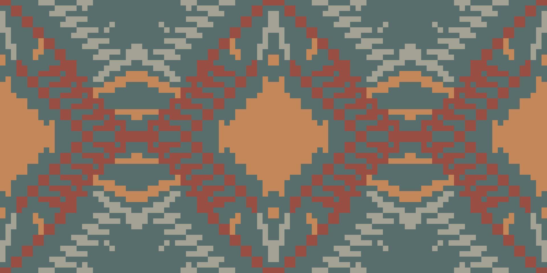 Geometric Pattern Ikat Print Patternfolk Embroidery, Aztec Geometric Ornament Print. Design for Carpet, Wallpaper, Clothing, Wrapping, Fabric vector