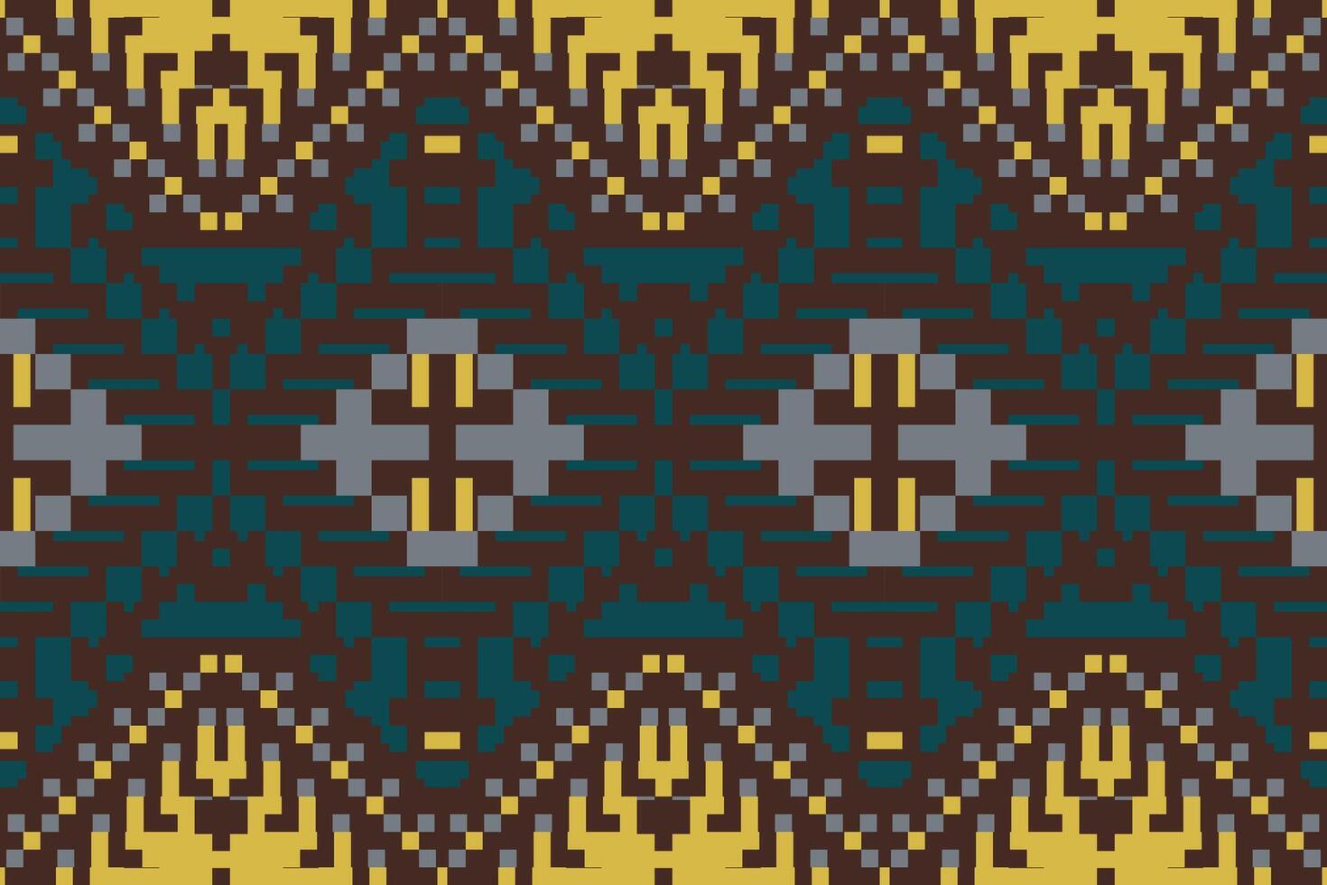 Nordic Ikat Quilt Patternfolk Embroidery, Aztec Geometric Ornament Print. Design for Carpet, Wallpaper, Clothing, Wrapping, Fabric vector
