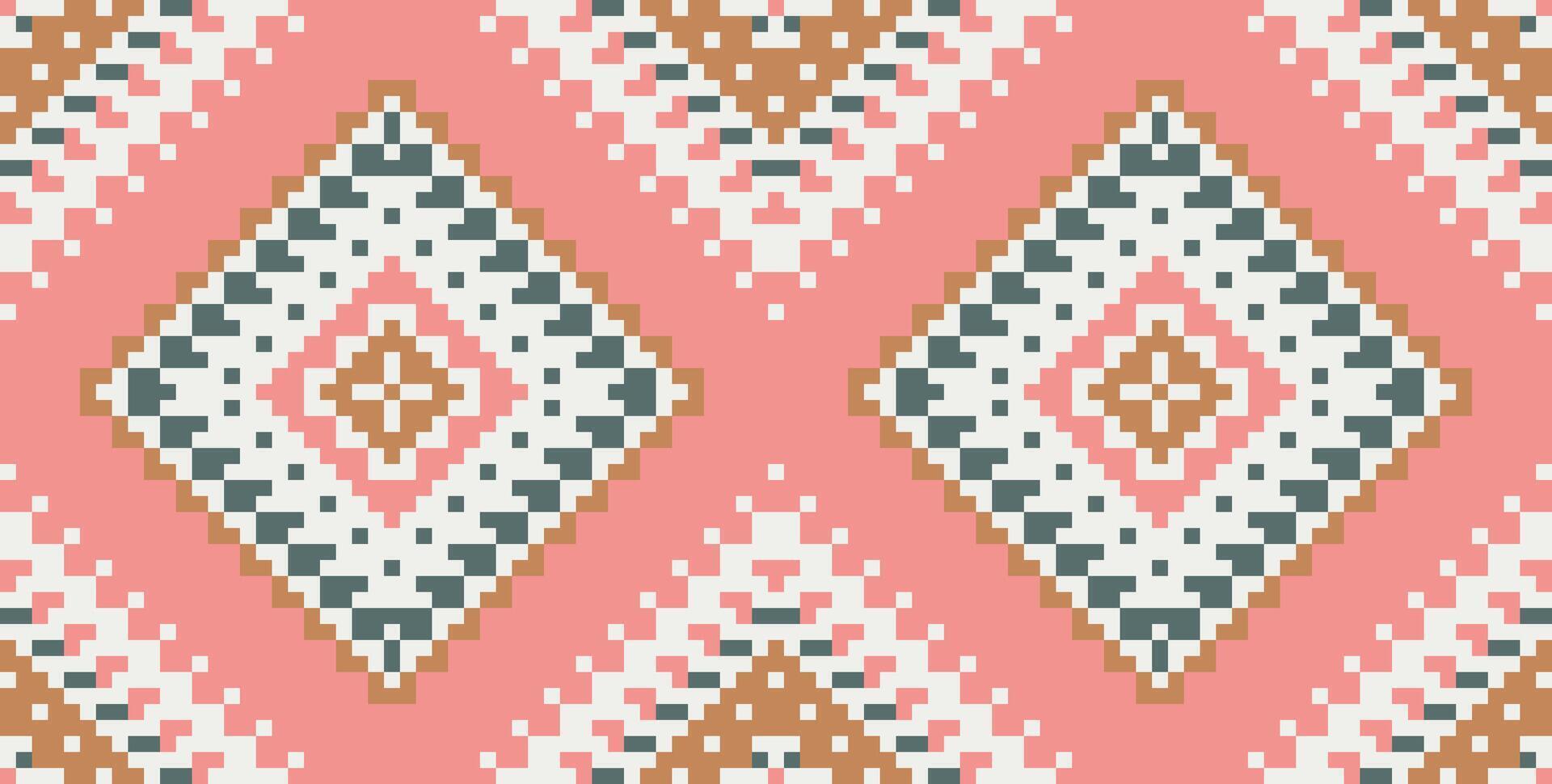 Moroccan Abstract Geometric Pattern Backgroundfolk Embroidery, Aztec Geometric Ornament Print. Design for Carpet, Wallpaper, Clothing, Wrapping, Fabric vector