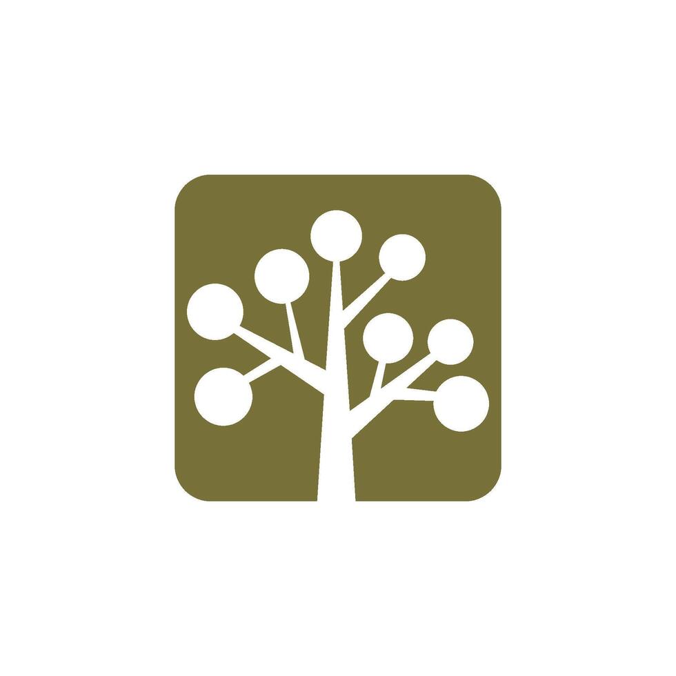Decorative Abstract Tree in Square Illustration Design. EPS 10. vector