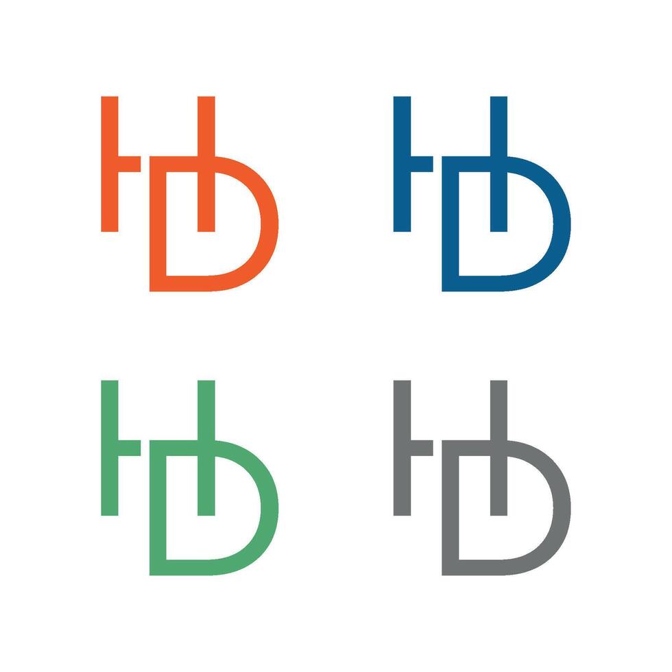 Set H D Letter Illustration Design. EPS 10. vector