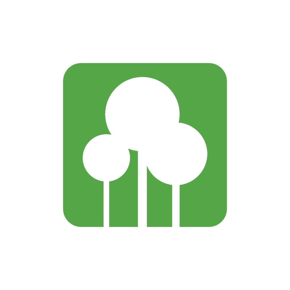 Simple Tree in Square Illustration Design. EPS 10. vector