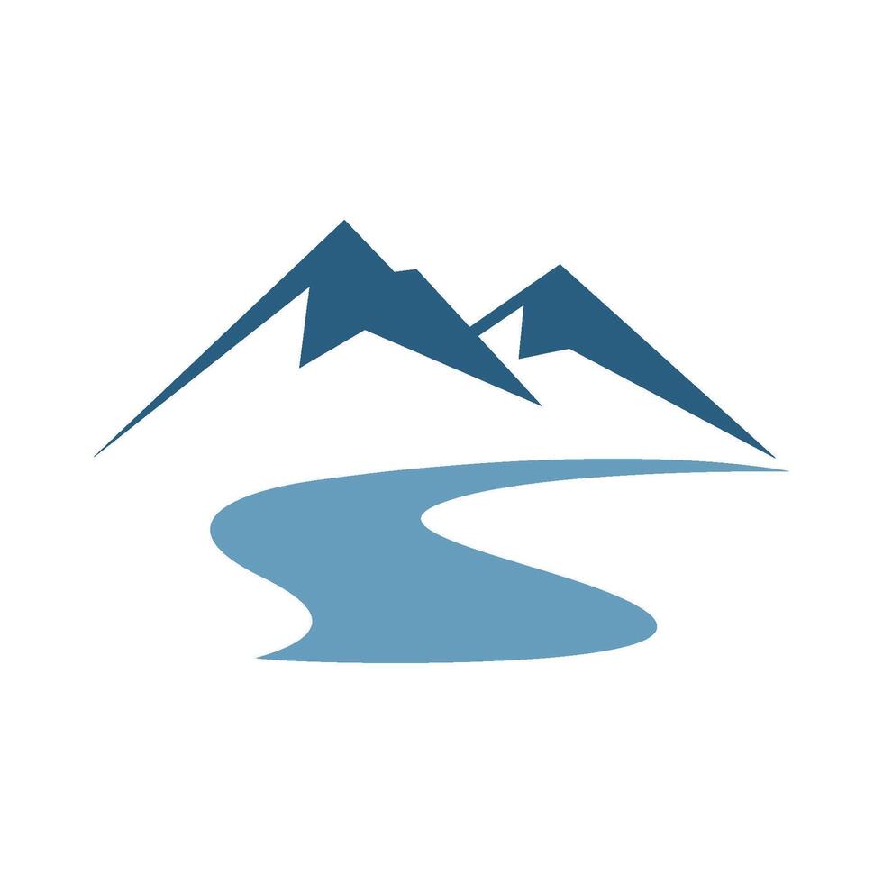 Mountain and River Illustration Design. EPS 10. vector