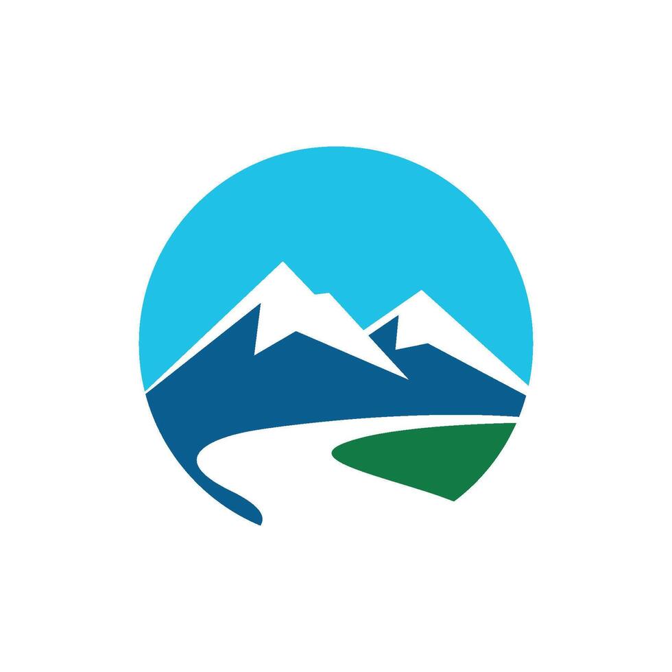 Circle Emblem Mountain Illustration Design. EPS 10. vector