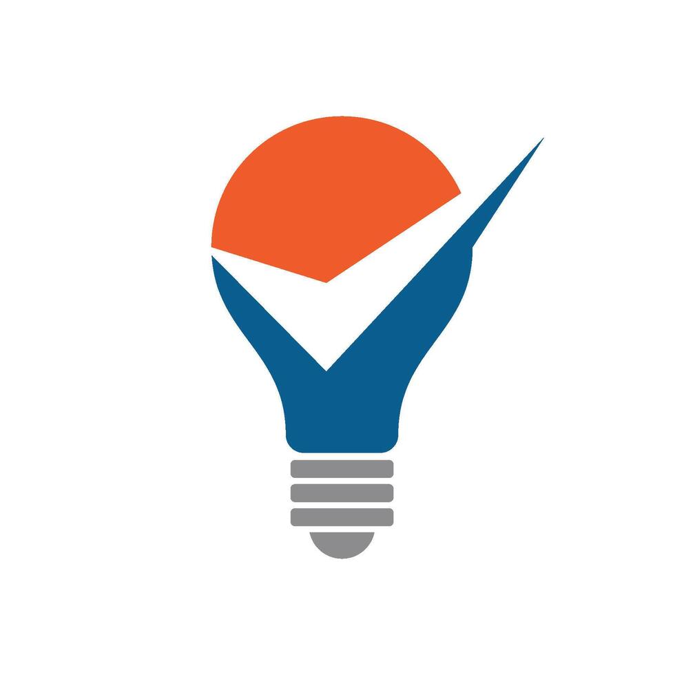 Check Mark Bulb Illustration Logo Template Illustration Design. EPS 10. vector